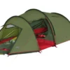High Peak Falcon 3 LW Lightweight 3 Personen Tunnelzelt Aluminium Gestänge Olive/rot -Wild Und Frei 733022 4904012