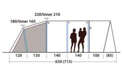Outwell Hayward Lake 5ATC Aufblasbares Tunnelzelt 5 Personen -Wild Und Frei 789713 5206553